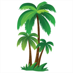 Palm Tree Clip art Set – Tropical Greenery Illustration for Nature and Vacation Themes