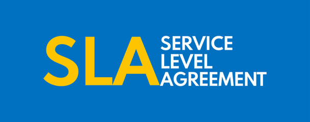 SLA service level agreement, banner or social media post template, vector header