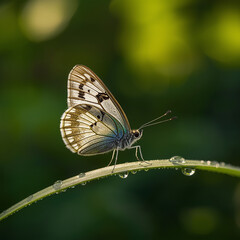 butterfly on a leaf.