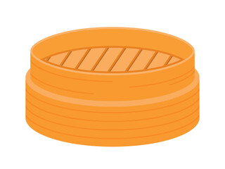 Bamboo steamer for shumai and dumpling cartoon vector illustration