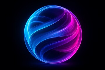 Neon Glowing Sphere Abstract Design