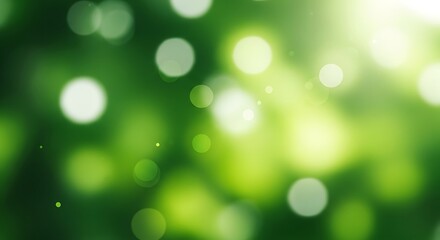 Vibrant green and yellow abstract bokeh background showing soft-focus circular light spots symbolizing freshness and natural serenity