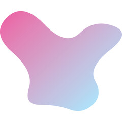 Abstract Organic Shape With Pink To Blue Gradient On Transparent Background