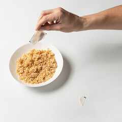 Raw instant noodles, uncooked Korean vermicelli