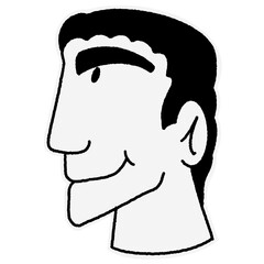 Line art illustration smile man