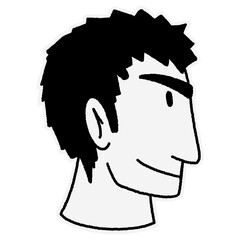 Line art illustration smile man