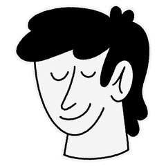 Line art illustration smile man