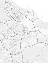 Obraz premium Gdansk City Map. Minimalist black and white line art poster for printing, wallpaper, wall art, and map resources for home and office decor