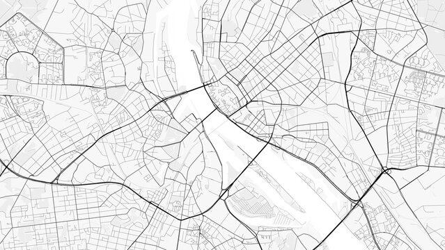 Riga City Map. Minimalist black and white line art poster for printing, wallpaper, wall art, and map resources for home and office decor