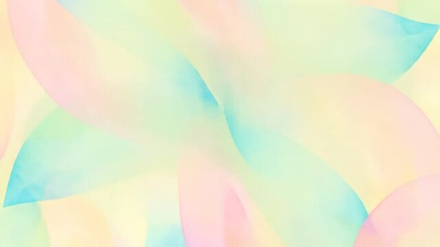 Soft pastel colored abstract with overlapping blurred watercolor circles. Features pinks, yellows and aquas