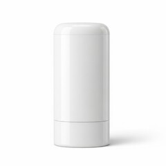 White Cylindrical Container with Rounded Top on White Background