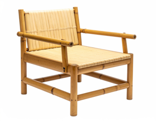 Modern Wooden Chair with Metal Frame Isolated on White