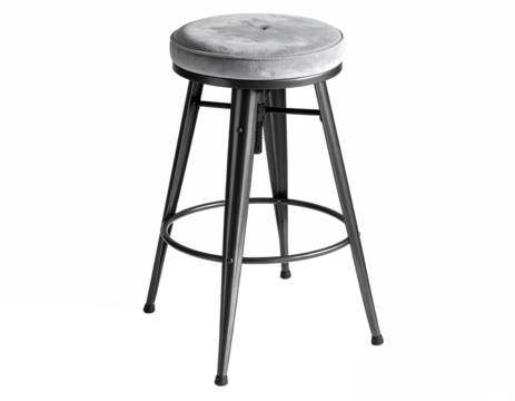 Modern Wooden Chair with Metal Frame Isolated on White - Powered by Adobe