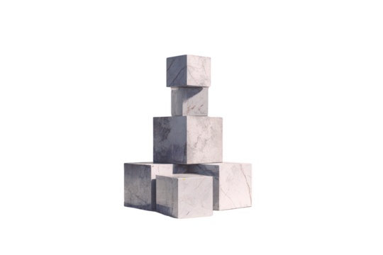 Stacked Concrete Cubes With - Powered by Adobe