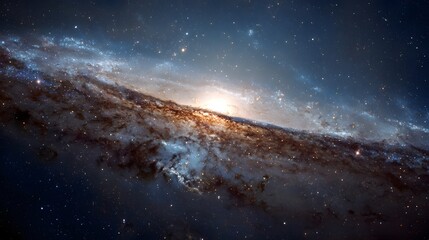 Faszinierende Galaxie mit leuchtendem Zentrum im tiefen Weltraum 