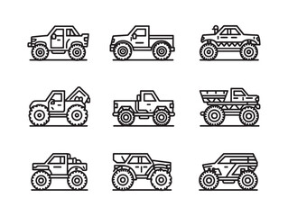 Monster Truck Line Art Speed Strength Adventure © Sabbir