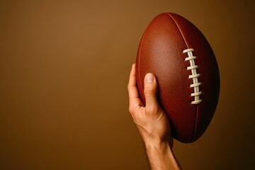 A man is holding a football