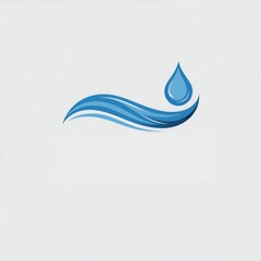 Fresh Aqua Wave Background with Water Drop Logo Design