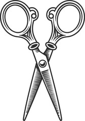 Vintage Scissors Vector Illustration Design.
