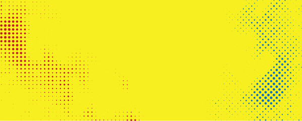 Primary colors background, blue, red, and yellow.Modern design colorful art with halftone effect, pixel art style. Vector illustration.