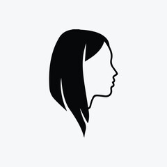 Woman head icon, female face, female logo, woman logo