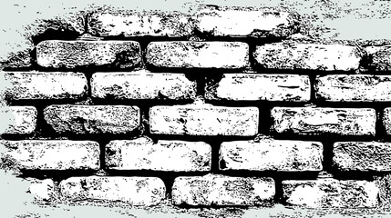 Distressed Grunge Brick Wall Texture Illustration. Aged Rustic Masonry Background with Crumbling Damaged Surface.