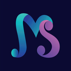 Letter MS or SM monogram logo design