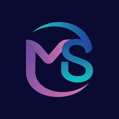 Letter MS or SM monogram logo design