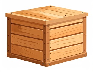 Wooden Crate Storage Box Light Brown Wood Texture