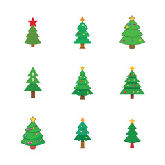Set of Christmas Tree Vector Designs