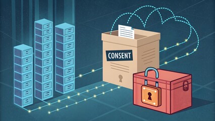 Data packets being sorted with consent and secured information