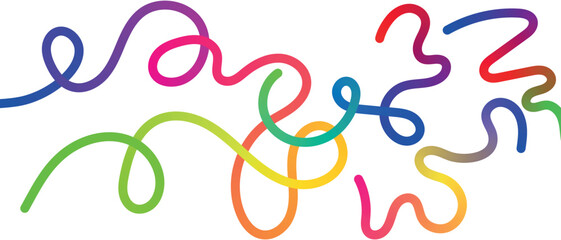 Colorful abstract wavy lines art background shape isolated on a white background