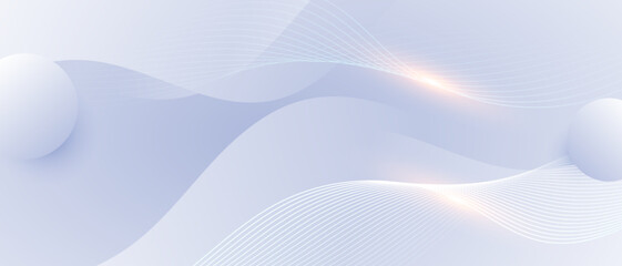 Minimal Light Blue Abstract Background With Flowing Lines.