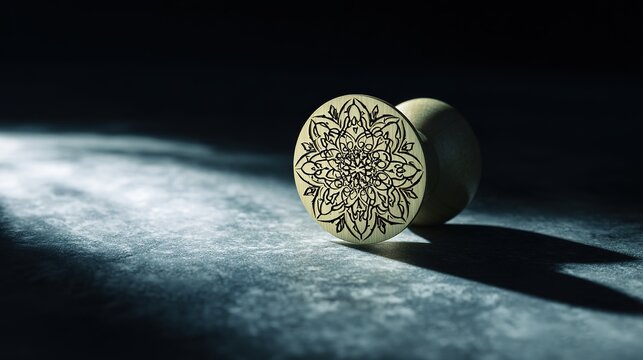 heraldry. A prestigious gold seal stands out against a dark textured backdrop, radiating ceremonial elegance. event programs.