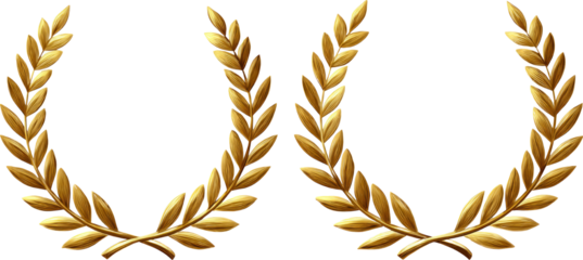 Golden laurel wreath, award, victory, honor, achievement, elegant, classic