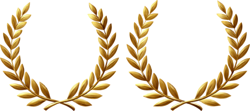 Golden laurel wreath, award, victory, honor, achievement, elegant, classic