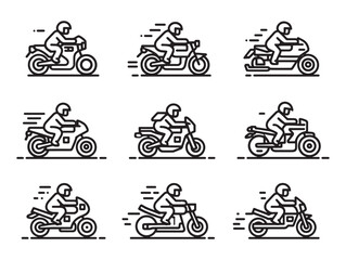 Motorbike With Rider Line Art Freedom Ride