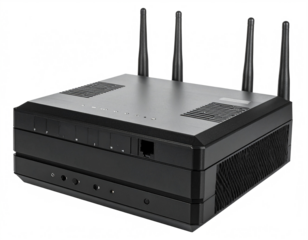 Wireless Router with Multiple Antennas Isolated on White