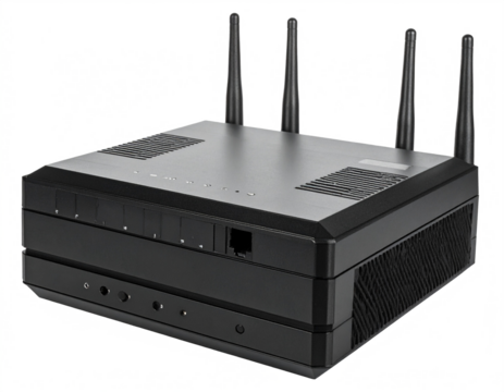 Wireless Router with Multiple Antennas Isolated on White