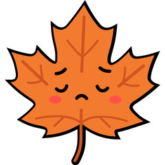 Cute Cartoon Autumn Leaf  Illustration