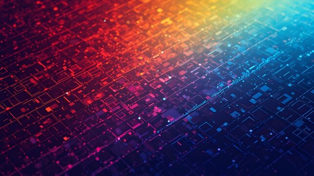 Red to Blue Gradient Abstract Circuit Board Technology Background