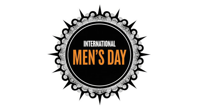 International mens day logo isolated on white background for celebration event