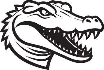 Crocodile Head Line Art Vector