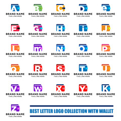 Wallet Letter Icon Logo Collection Vector Template