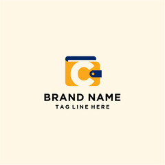 Payment wallet letter C logo design  vector template