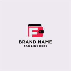 Payment wallet letter F logo design  vector template