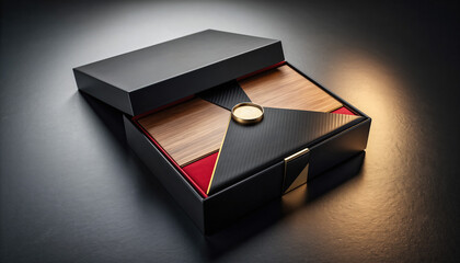 Unbranded Premium Luxury Black and Gold Blank Corporate Gift Packaging Box