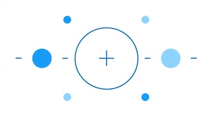 Circle with a cross in the middle depicting adaptive position sizer icon concept for dynamically sizing graphics and layouts