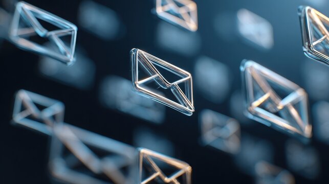 A group of email envelopes arranged together symbolizing digital communication and modern email flow management
