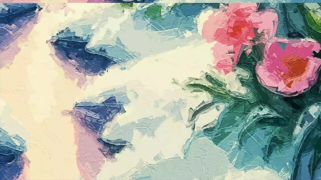 Various oil paintings, flowers, cattle, children, main force, kite flying, snow, wheat ears